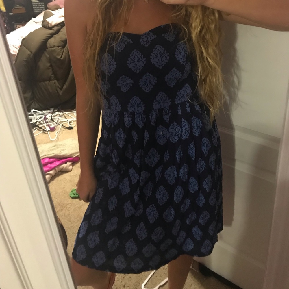 Mid-Length Navy Blue Dress